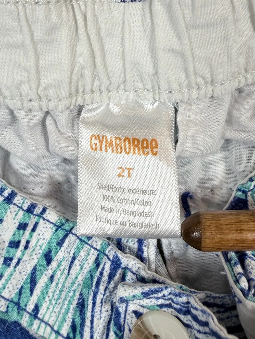 GYMBOREE Toddler Boys 2T Shorts Tropical Palm Print‎ Blue Vacation Beach